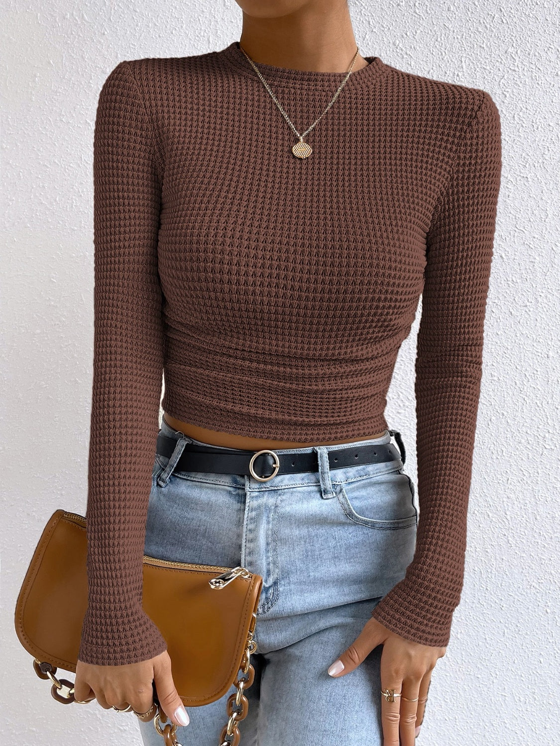 Round Neck Long Sleeve T-Shirt - Siennasass