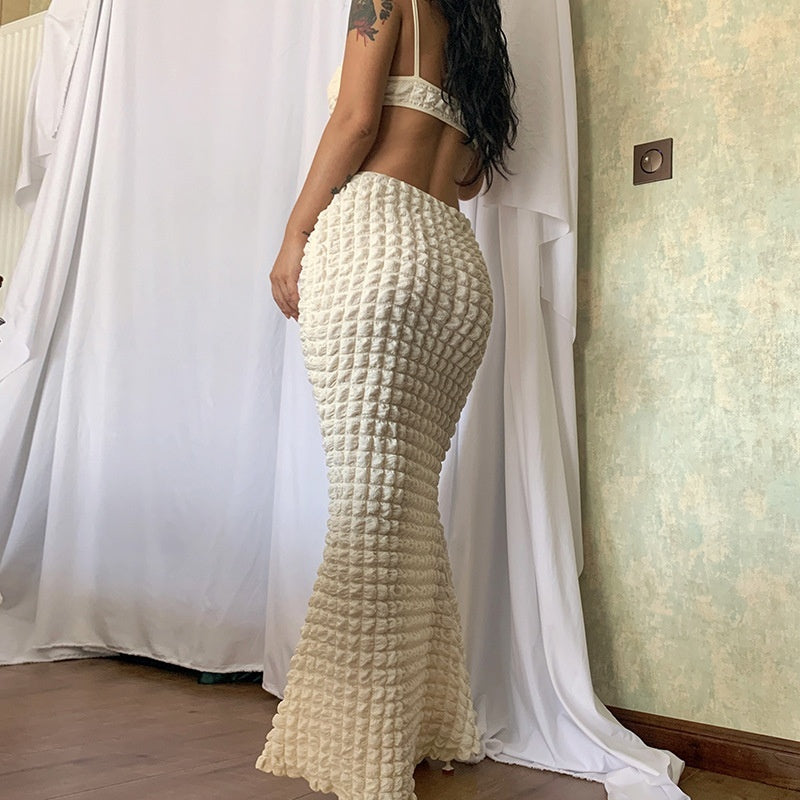 Hollow Pure Desire Slim Fit Elegant Long Dress - Siennasass