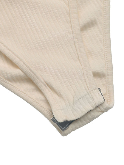 Perfee Decorative Button Round Neck Long Sleeve Bodysuit - Siennasass