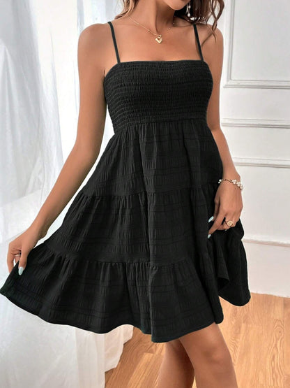 Tiered Smocked Square Neck Cami Dress - Siennasass