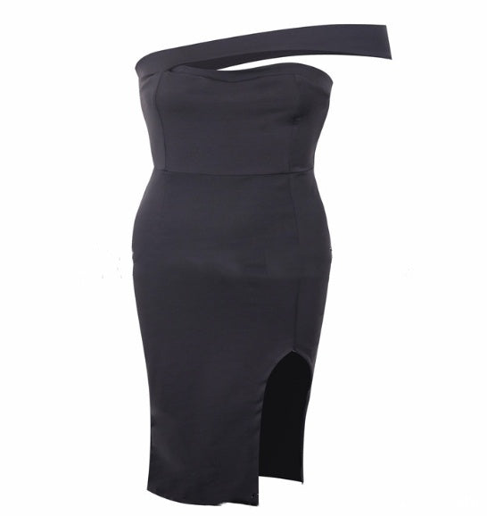 Off-the-shoulder split tube top dress - Siennasass