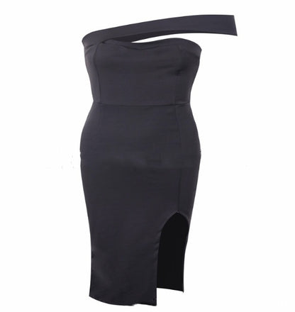 Off-the-shoulder split tube top dress - Siennasass