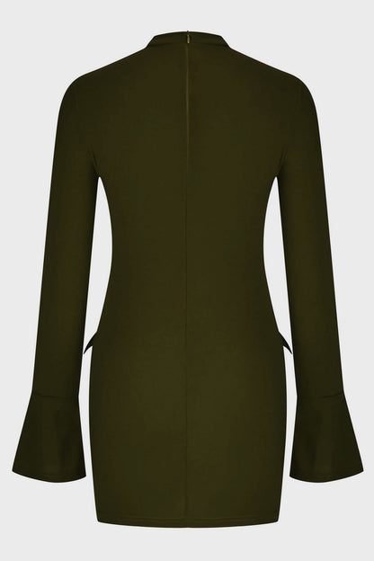 Mock Neck Long Sleeve Mini Dress - Siennasass