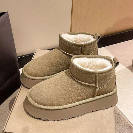 Fleece Lined Chunky Platform Mini Boots - Siennasass