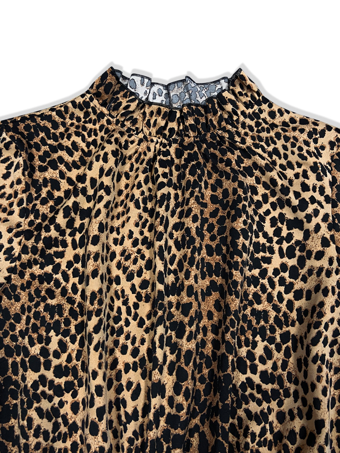 Leopard Flounce Sleeve Wide Leg Jumpsuit - Siennasass