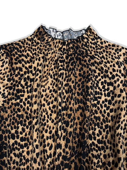 Leopard Flounce Sleeve Wide Leg Jumpsuit - Siennasass