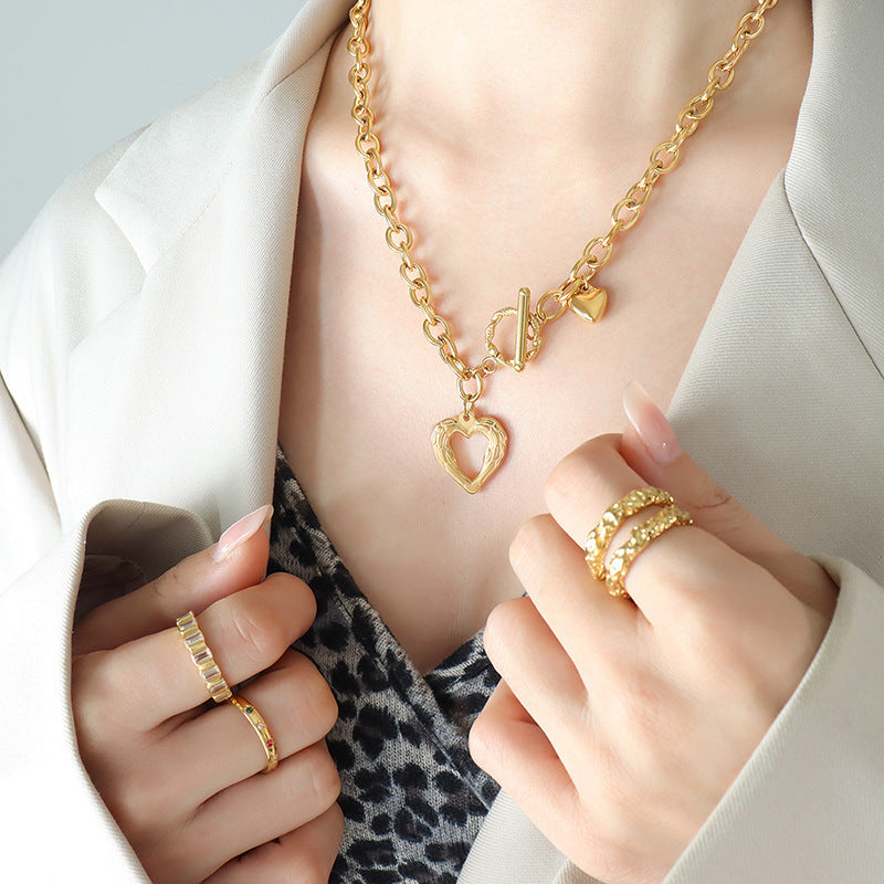 Titanium Steel Heart Pendant Necklace - Siennasass