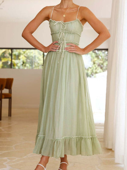 Devine – Midi-Camisole-Kleid mit Rüschensaum und Rüschen