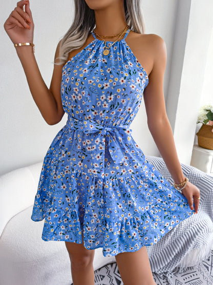 Tied Printed Grecian Neck Mini Dress - Siennasass