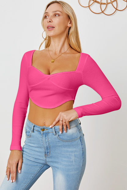Ribbed Long Sleeve T-Shirt - Siennasass