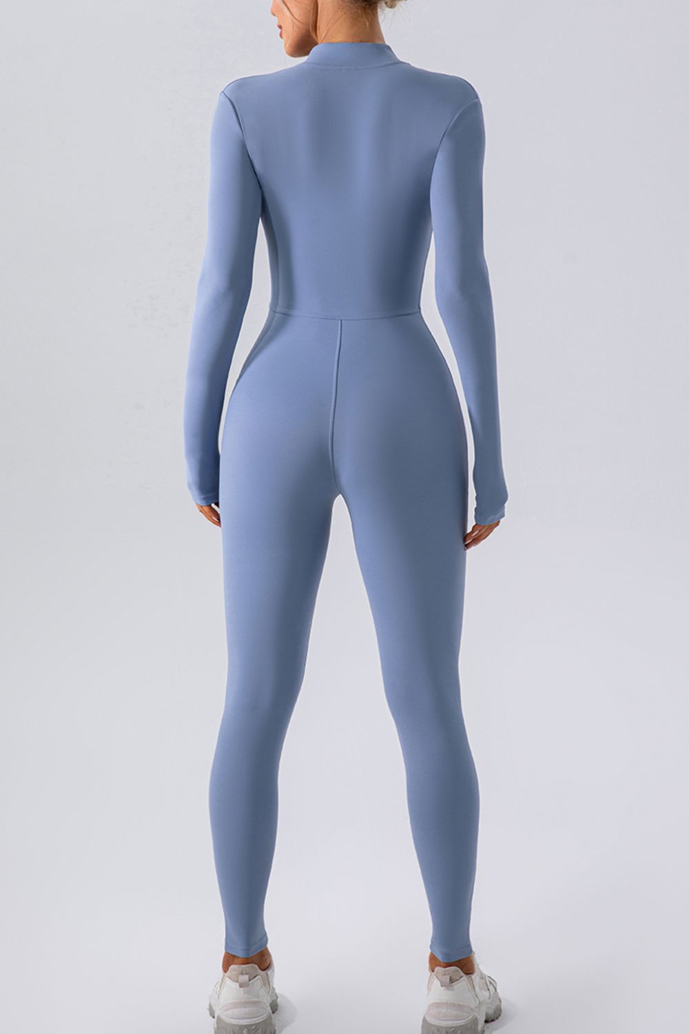 Half Zip Mock Neck Active Jumpsuit - Siennasass