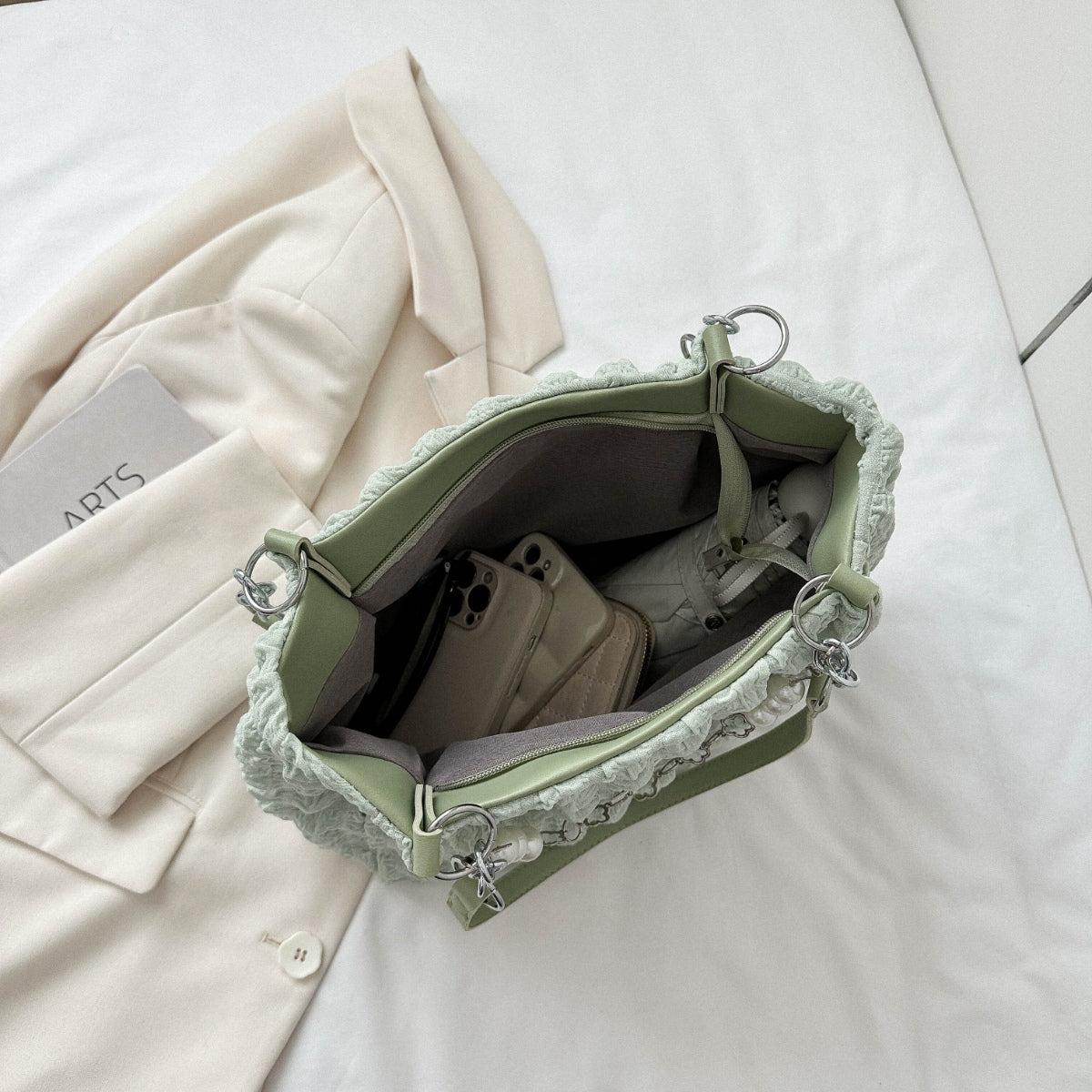 Bubble Textured Tote Bag - Siennasass