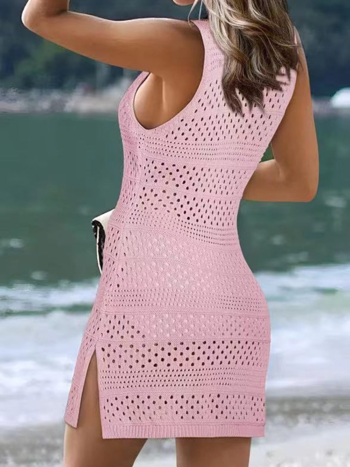 Openwork Scoop Neck Cover Up - Siennasass
