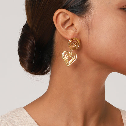 Stainless Steel Heart Earrings - Siennasass