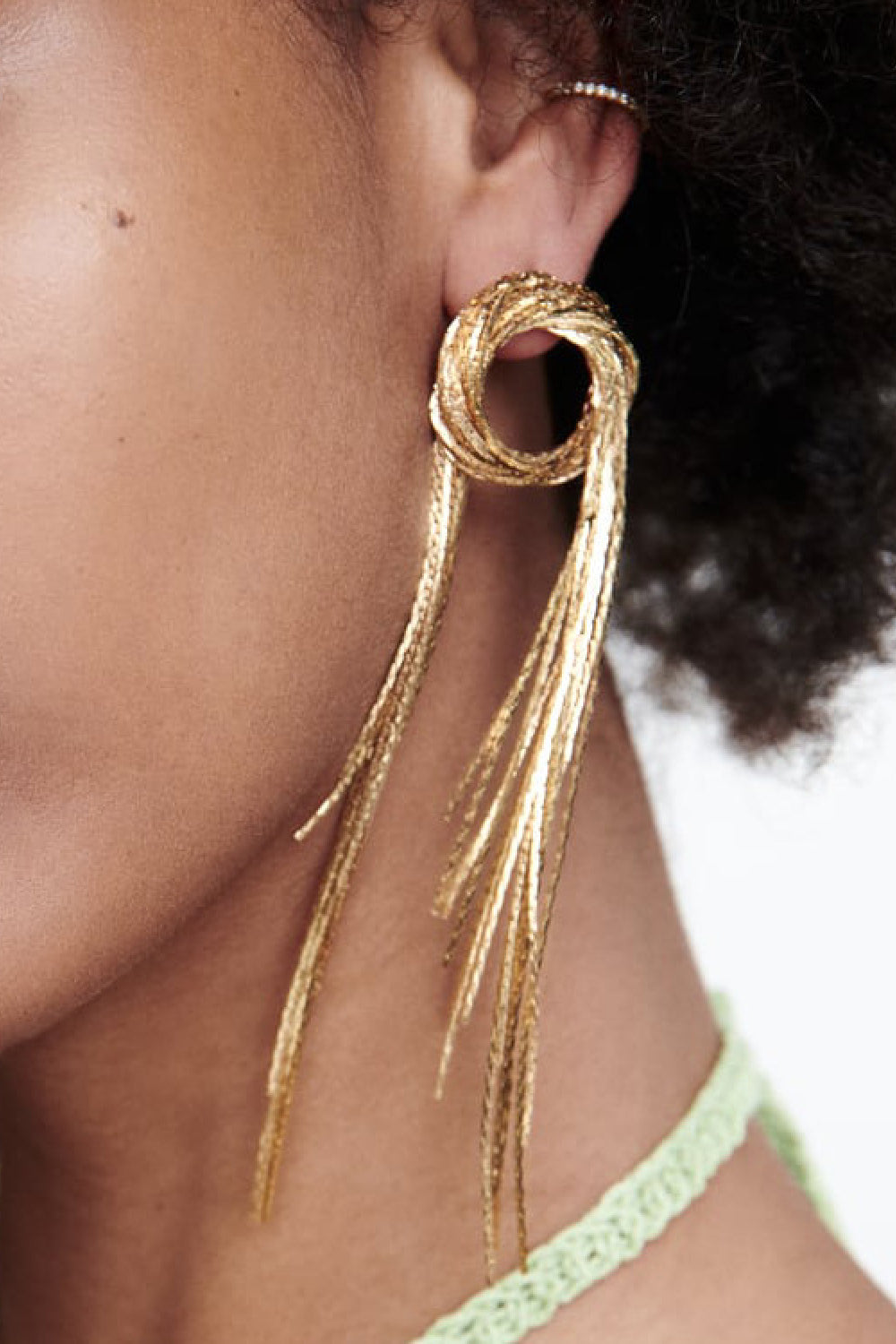 Round Shape Fringed Copper Earrings - Siennasass
