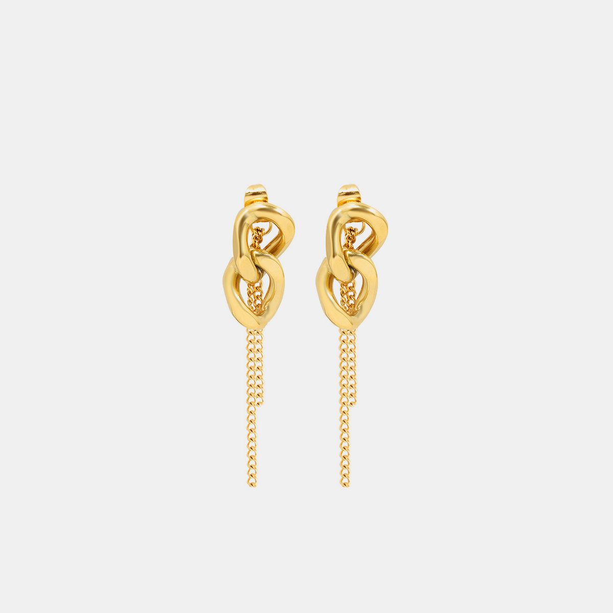 Titanium Steel Chain Shape Earrings - Siennasass