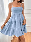 Tiered Smocked Square Neck Cami Dress - Siennasass