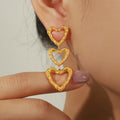 Titanium Steel Heart Earrings - Siennasass