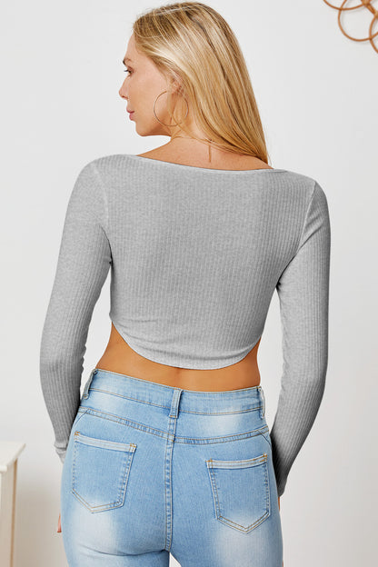 Ribbed Long Sleeve T-Shirt - Siennasass