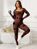 Scoop Neck Long Sleeve Active Jumpsuit - Siennasass