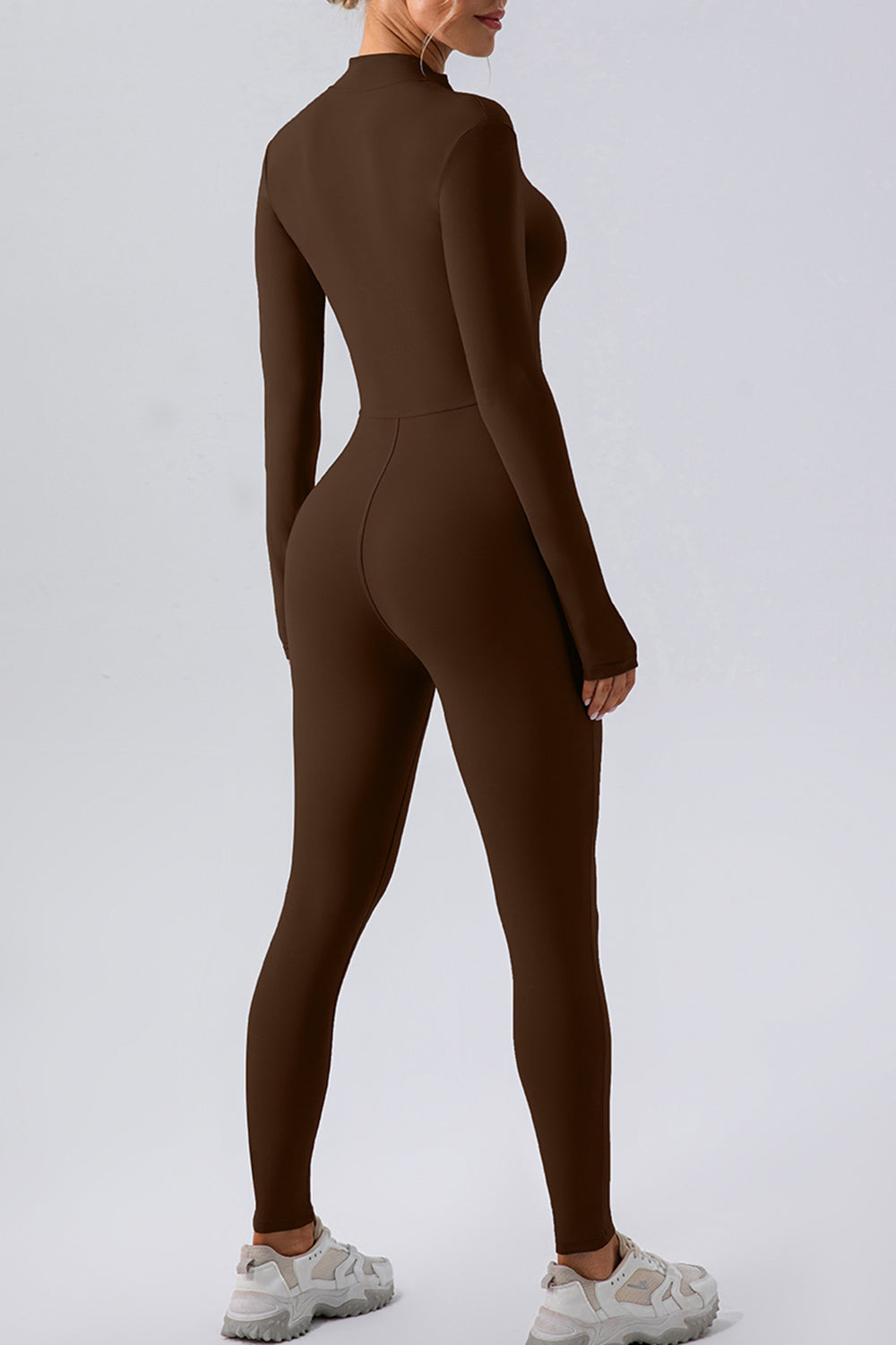 Half Zip Mock Neck Active Jumpsuit - Siennasass