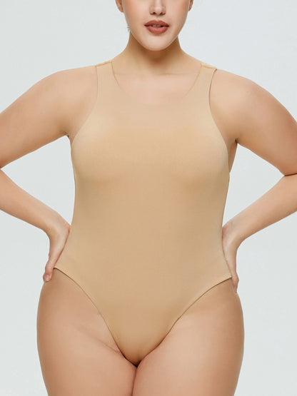 Full Size Round Neck Wide Strap Bodysuit - Siennasass