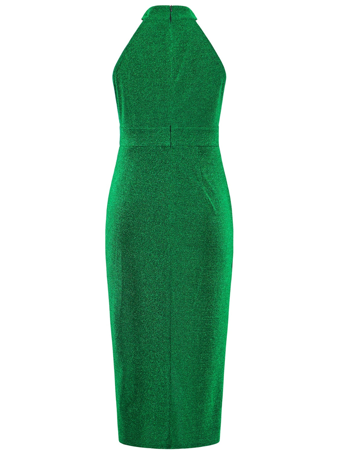 Slit Ruched Mock Neck Sleeveless Dress - Siennasass