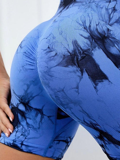 Tie-Dye High Waist Active Shorts - Siennasass