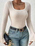 Scoop Neck Long Sleeve T-Shirt - Siennasass