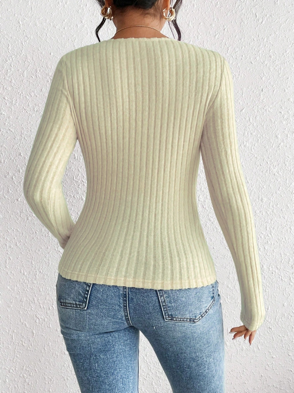 Ribbed Long Sleeve T-Shirt - Siennasass