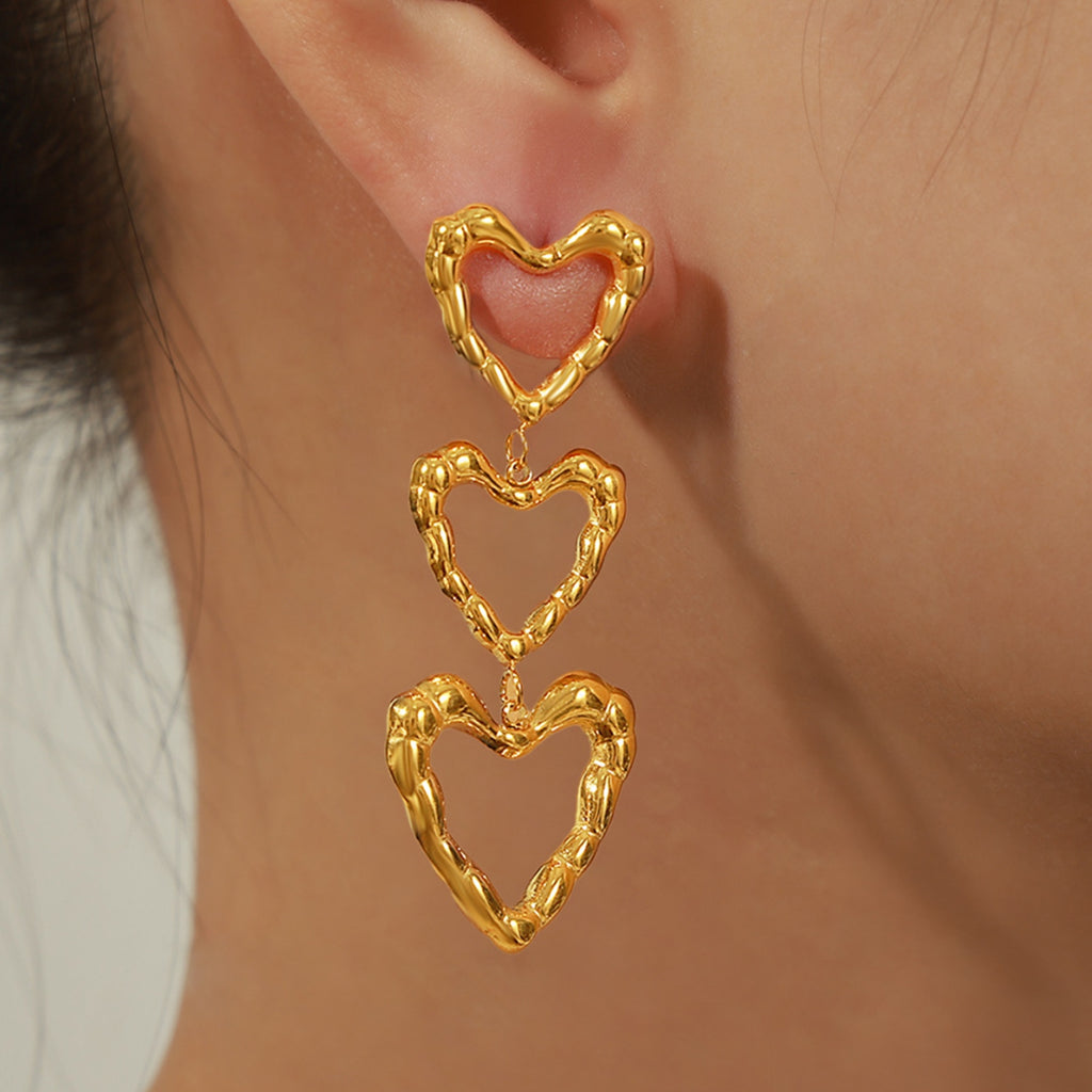 Titanium Steel Heart Earrings - Siennasass