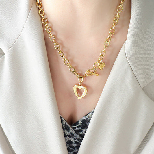 Titanium Steel Heart Pendant Necklace - Siennasass