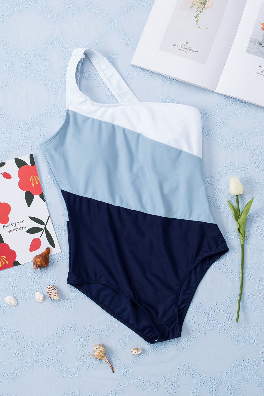 Full Size Cutout Color Block Sleeveless One-Piece Swimwear - Siennasass