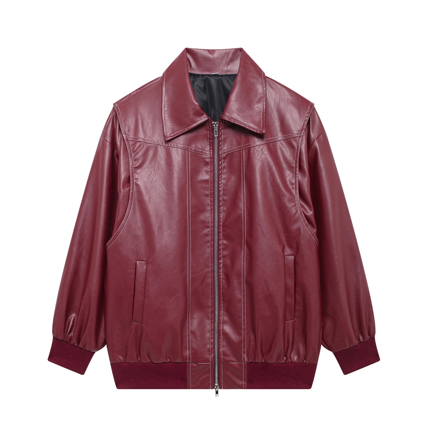 Loose Fashion Lapel Zip-up Jacket