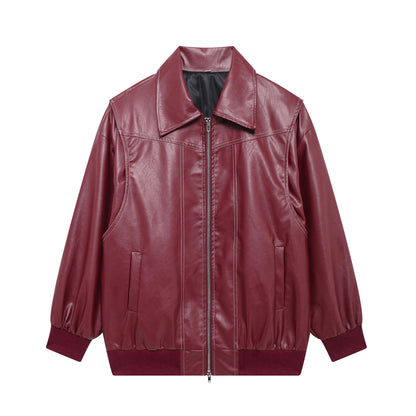 Loose Fashion Lapel Zip-up Jacket