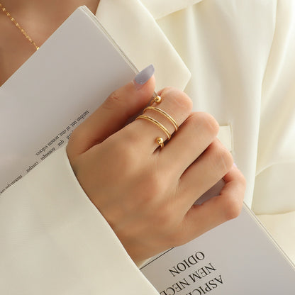 Titanium Steel Wrap Ring - Siennasass