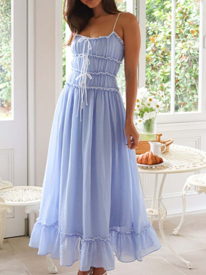 Devine – Midi-Camisole-Kleid mit Rüschensaum und Rüschen