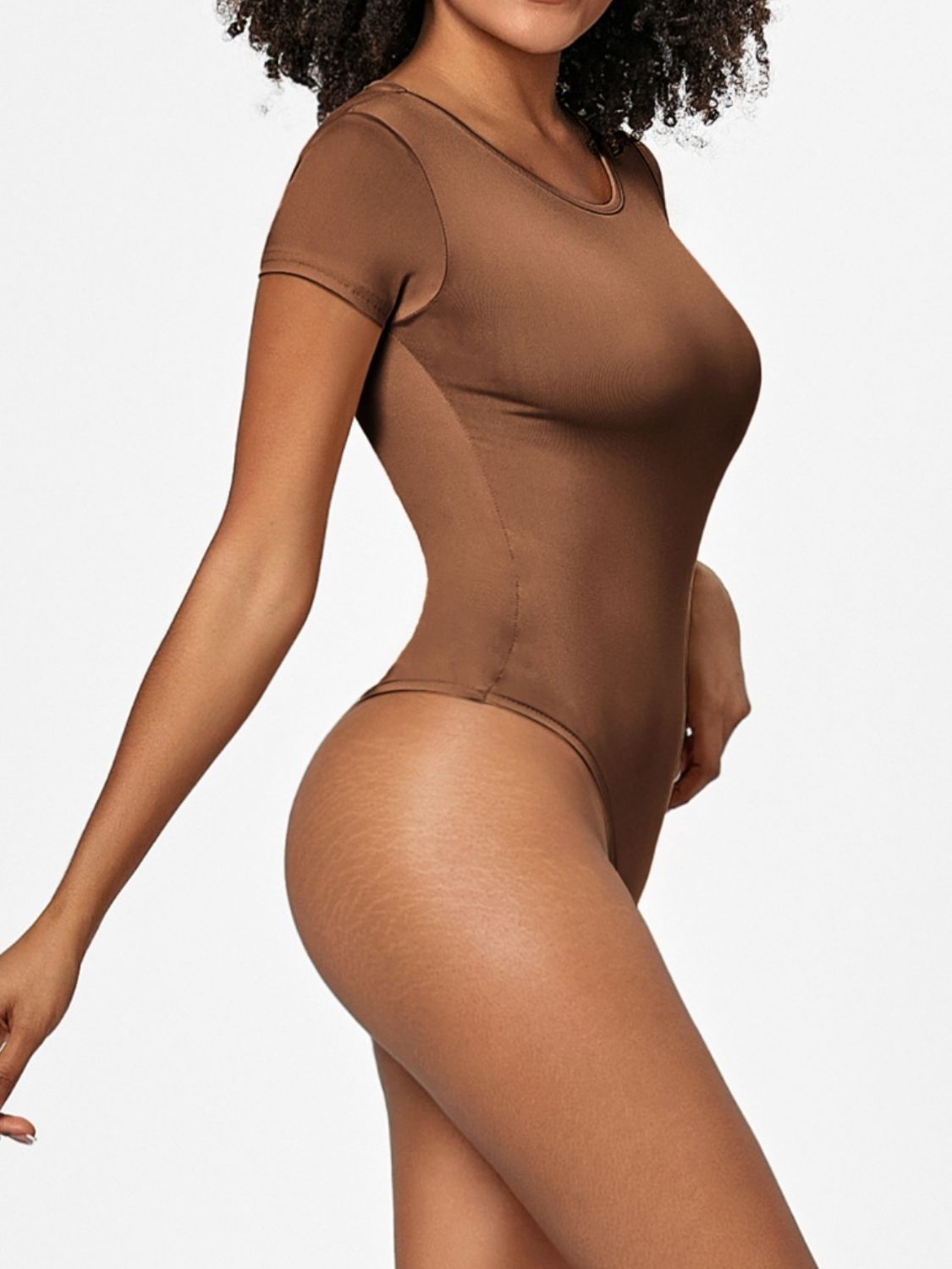 Full Size Round Neck Short Sleeve Bodysuit - Siennasass