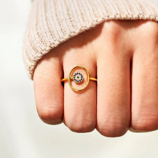 925 Sterling Silver Evil Eye Ring - Siennasass