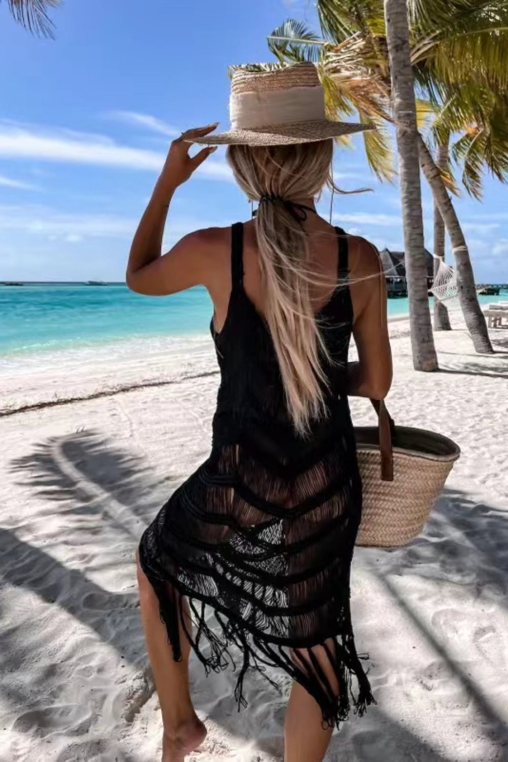 Fringe Scoop Neck Cover-Up - Siennasass