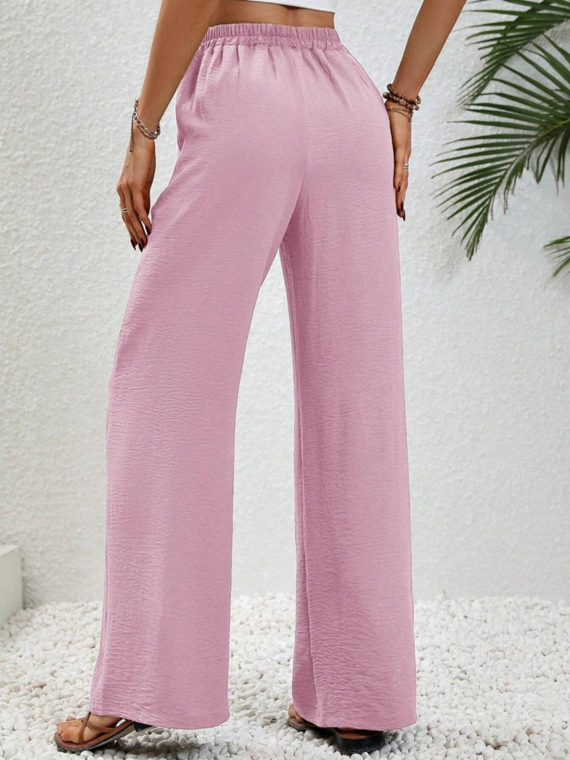 Wide Leg Drawstring Pants - Siennasass