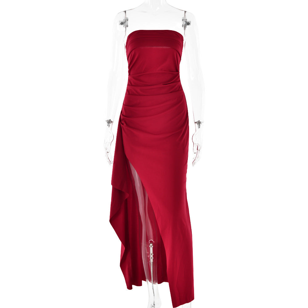 Strapless Split Long Dress - Siennasass
