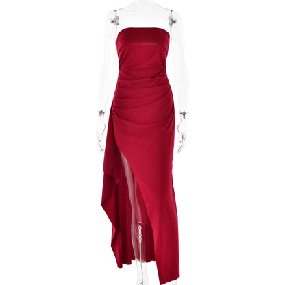 Strapless Split Long Dress - Siennasass