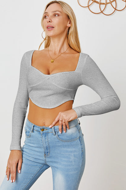 Ribbed Long Sleeve T-Shirt - Siennasass