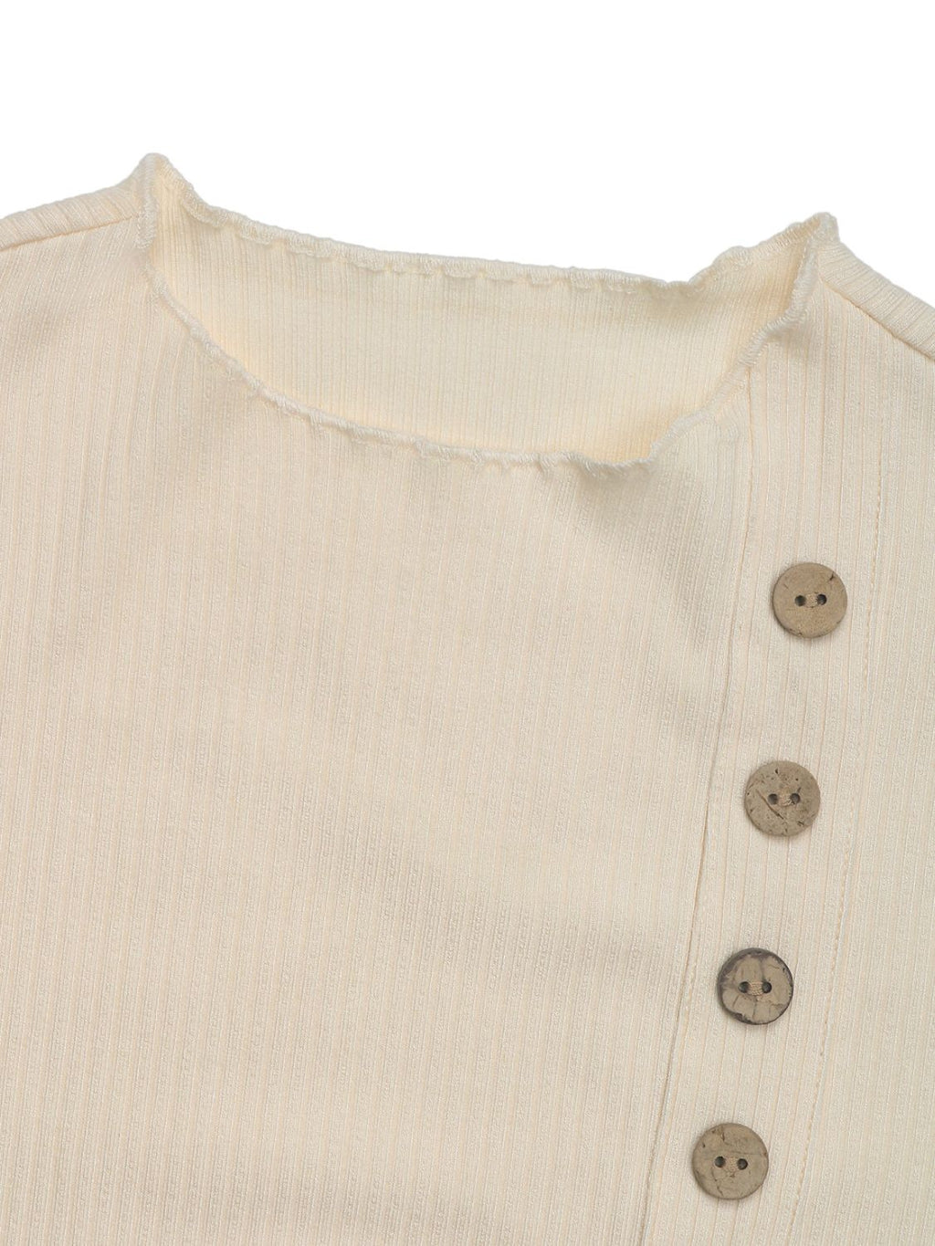 Perfee Decorative Button Round Neck Long Sleeve Bodysuit - Siennasass