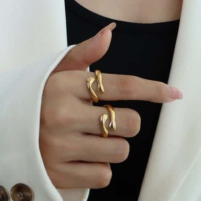 Titanium Steel Hug Bypass Ring - Siennasass