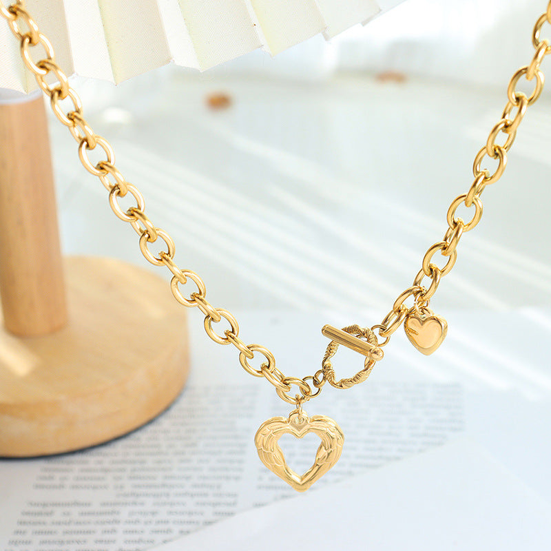 Titanium Steel Heart Pendant Necklace - Siennasass