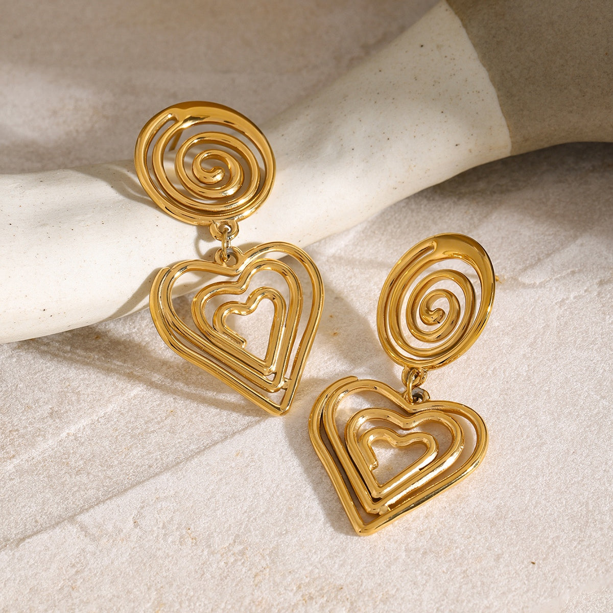 Stainless Steel Heart Earrings - Siennasass
