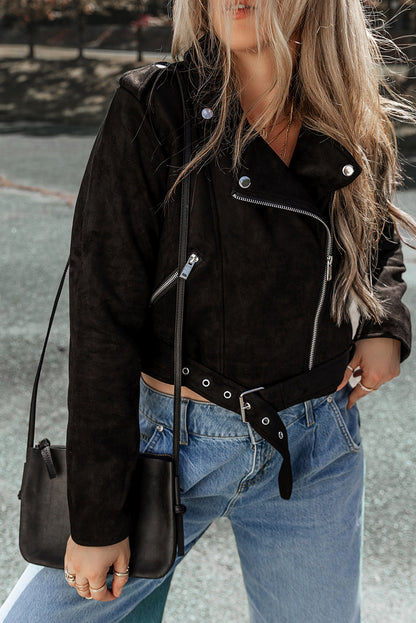 Zip Up Collared Neck Jacket - Siennasass