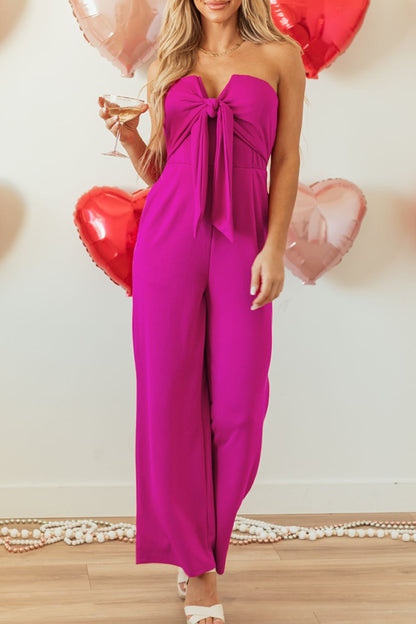 Jumpsuit mit weitem Bein und Schnürung